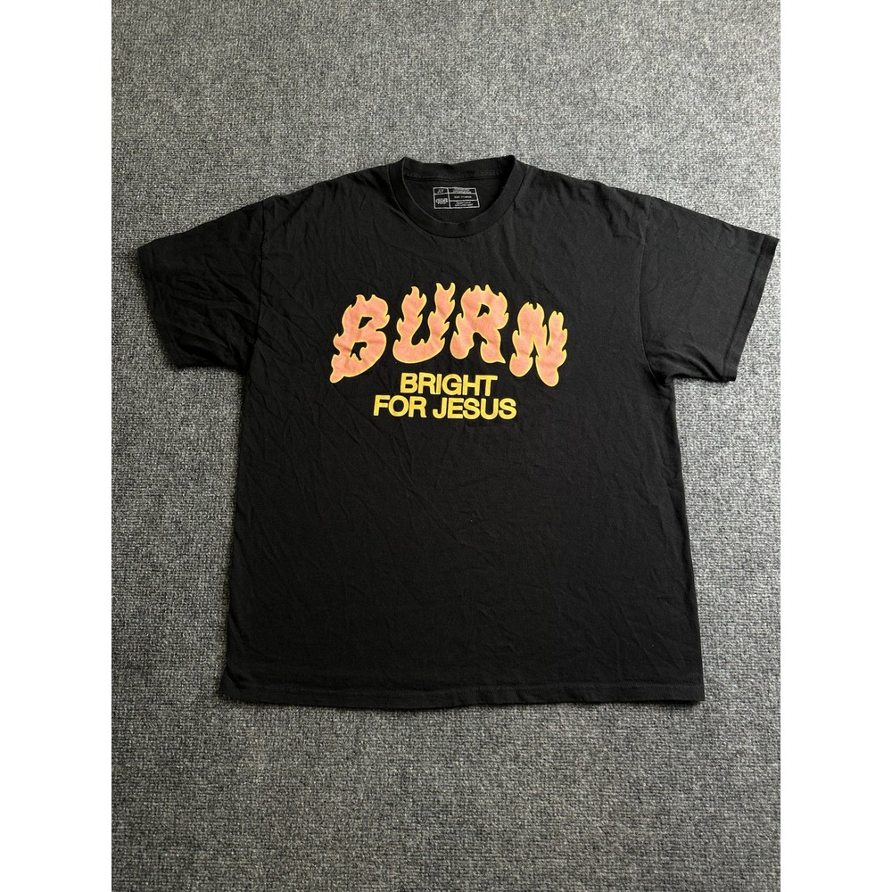Men's Jesus Loves You Burn Bright for Jesus Christian T Shirt, Size XL